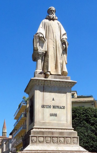 Statue of Guido Monaco in Arezzo, Italy — 1882